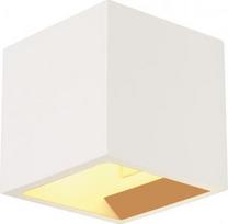 PLASTRA CUBE wall light, square, white plaster, G9, max. 42W 148018 | 4024163143516