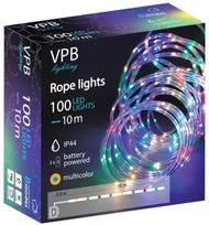 Girlianda 100LED 10m, IP44, 8 funcijos valdomos mygtuku,3xAA RGB