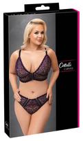 Cottelli curves Bra Set purple 4XL Plius dydžio seksuali apranga