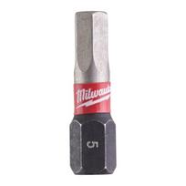 Smūginis sukimo antgalis Milwaukee HEX5 25mm, 2vnt.