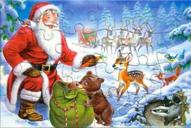 Atvirukas - dėlionė „Santa and the Bear“ (24 det.)