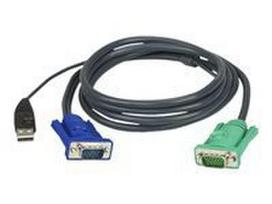 ATEN USB KVM kabelis 1,8 m, 1,8 m, VGA, juodas, NECATN2L_5202U
