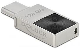 STICK DELOCK Mini USB 3.2Gen1 USB-C Speicherstick 128GB Metallgeh.