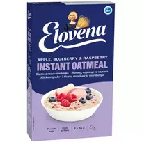 Avižinė košė NORDIC su obuoliais, mėlynėmis ir avietėmis, 6x35 g