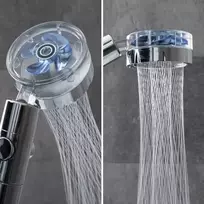 Dušo galvutė su slėgio propeleriu ir vandens valymo filtru