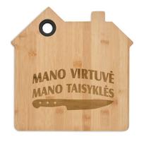 Namelio formos bambukinė pjaustymo lentelė "Mano virtuvė, mano taisyklės"
