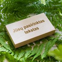 Medinė pinigų dėžutė su Jūsų pasirinktu tekstu