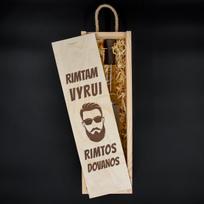 Medinė butelio dėžė "Rimtam vyrui"