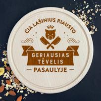 Graviruota apvali pjaustymo lentelė "Čia lašinius pjausto geriausias tėvelis"