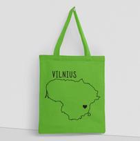 Spalvotas medžiaginis maišelis "Vilnius - širdis"
