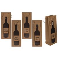Kraft popieriaus dovanų maišelis buteliui "Wine time" (35x9x9cm)