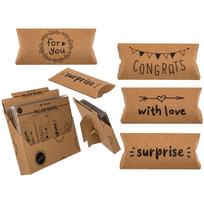 Kraft popieriaus dėžutės - pagalvėlės "For you", 4vnt