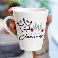 Latte puodelis "Sveikiname Janiną"