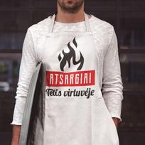 Medvilninė prijuostė "Atsargiai, virtuvėje tėtis"