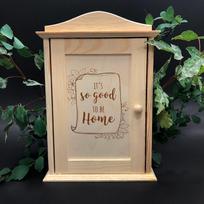 Medinė raktų dėžutė "It's so good to be home"
