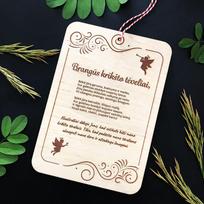 Graviruota medinė lentelė "Krikšto tėveliams"
