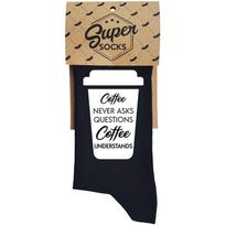 Kojinės "Coffee never asks"