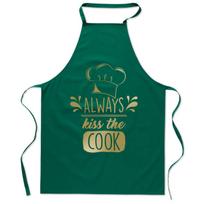 Medvilninė prijuostė "Always kiss the cook"