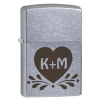 Zippo žiebtuvėlis "Širdelė" su pasirinktais inicialais
