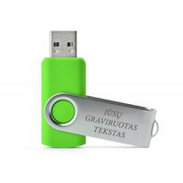 Klasikinis USB raktas (su galimybe išgraviruoti už papildomą kainą) (Žalias, 16GB)