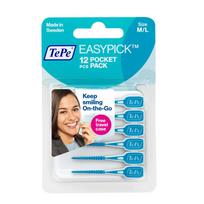 Dantų krapštukai TePe EasyPick M/L su dėkliuku, 12 vnt