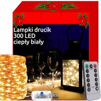 Vielinė 300 LED USB girlianda su pulteliu : LED lempučių spalva - Šiltai Balta (WW)