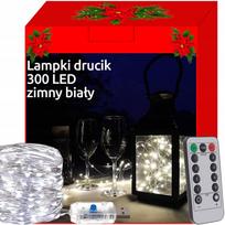 Vielinė 300 LED USB girlianda su pulteliu : LED lempučių spalva - Šaltai balta (CW)