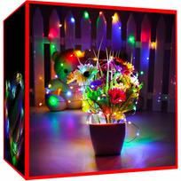 Vielinė 300 LED USB girlianda su pulteliu : LED lempučių spalva - Įvairiaspalvė (MC)