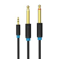 3.5 mm TRS kištukas iki 2 x 6.35 mm kištukas garso kabelis 1.5 m ventiliacijos BACBG (juodas)