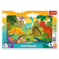 TREFL PUZZLES TREFL dėlionė rėmelyje „Dinozaurai“, 15 det.