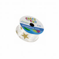 Juostelė dovanoms Kalėdinė 4cm 2m, baltos sp.