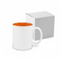 Puodelis TWO TONE baltas/oranžinis sublimacija