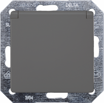 Socket outlet with lid, carbon metallic, Delta I-System 5UB1927 | 4001869270074