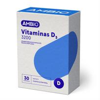 AMBIO VITAMINAS D3 3200IU, 30 kramtomųjų kapsulių