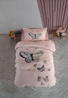 Vaikiškas patalynės komplektas CREYA BUTTERFLY, 145 x 210 cm, 50 x 70 cm, 100% medvilnės
