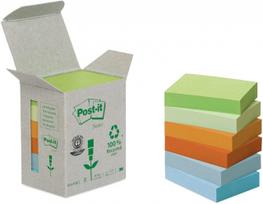 Lipnūs lapeliai 3M Post-it® Recycling Assorted 38 x 51 mm, 6 vnt. po 100 lapelių