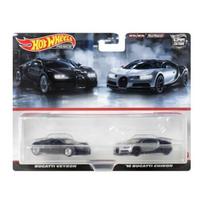 Hot Wheels Premium 2-pack Modeliukas 2012 Bugatti Veyron & 2016 Bugatto Chiron set of 2