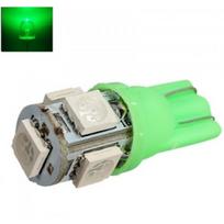 Led lemputė T10 / W5W / 12V - 5 LED žalia