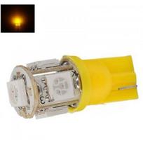 Led lemputė T10 / W5W / WY5W / 12V - 5 LED geltona