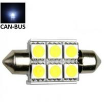 Led CAN BUS lemputė F10 / C5W 36mm - 6 LED