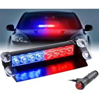 Įspėjamasis LED BAR raudonas - mėlynas švyturėlis tvirtinamas prie stiklo