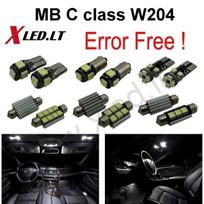 Mercedes Benz C class W204 LED salono apšvietimo lempučių komplektas