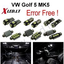 Volkswagen Golf 5 LED salono apšvietimo lempučių komplektas