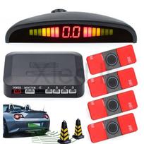 4-ių įleidžiamų juodos spalvos jutiklių parkavimo sistema "EAGLE" su LED ekranu