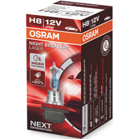 H8 OSRAM NIGHT BREAKER LASER +20% šviesos, +20m švietimo, +20% baltumo halogeninė lemputė