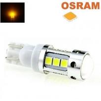 LED lemputė T10 / T15 / W5W / W16W geltona AMBER