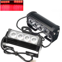 Įspėjamieji 2 LED žibintai lęšiniai švyturėliai raudona