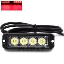 Įspėjamasis MINI galingas 4 LED švyturėlis - raudona 12V-24V