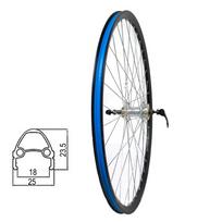 Galinis ratas 28/29", užsukamas žv. blokas, disk stabdžiam 6 varžt, greitveržlė (aliuminis)