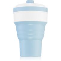 KidPro Collapsible Mug puodelis su šiaudeliu Blue 350 ml